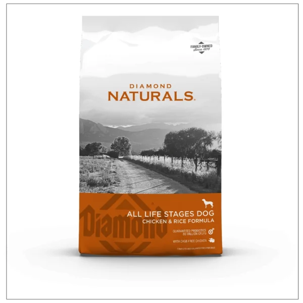 DIAMOND NATURALS ALL LIFE STAGES DOG CHICKEN & RICE FORMULA 15KG